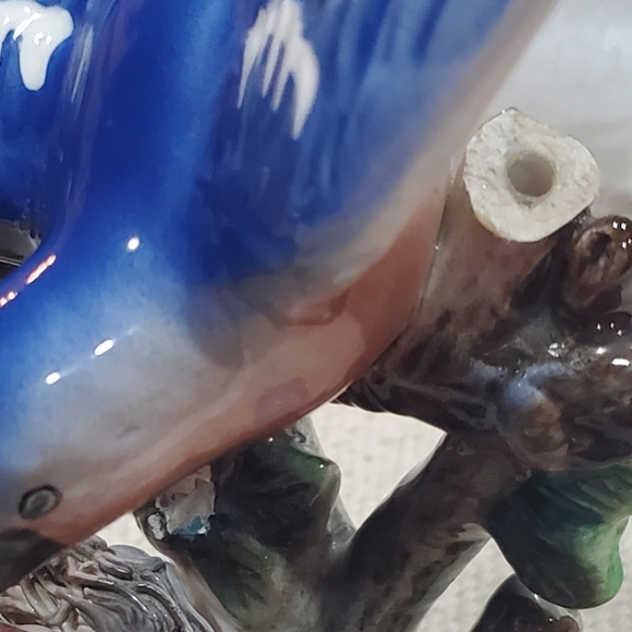 Vintage Thames Blue Bird Chick's in nest hand painted ceramic made in Japan - Picture 9 of 11